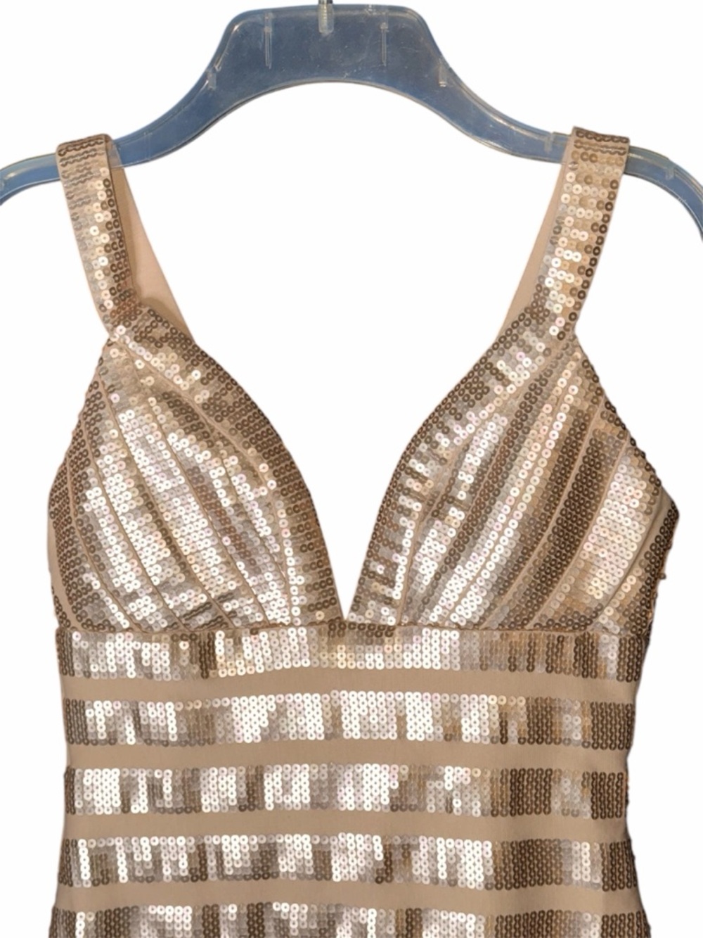 Galen Schwartz PRIVE Sequin V-Neck Dress in Champagne —#125 - Picture 4 of 14